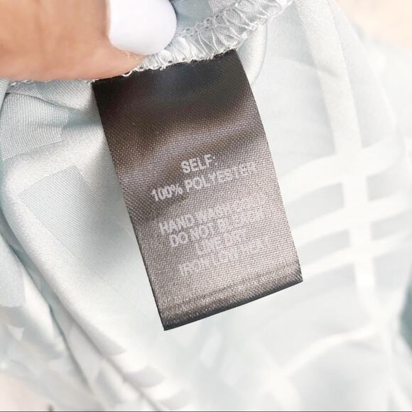 Lulu’s Geo My! Mint Blue Embossed Tiered‎ Romper - Picture 5 of 5